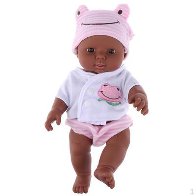 Bebé Recién Nacido de 12 pulgadas, Bebé Africano negro Niños Niña Regalo de Vacaciones Cumpleaños - Rosa