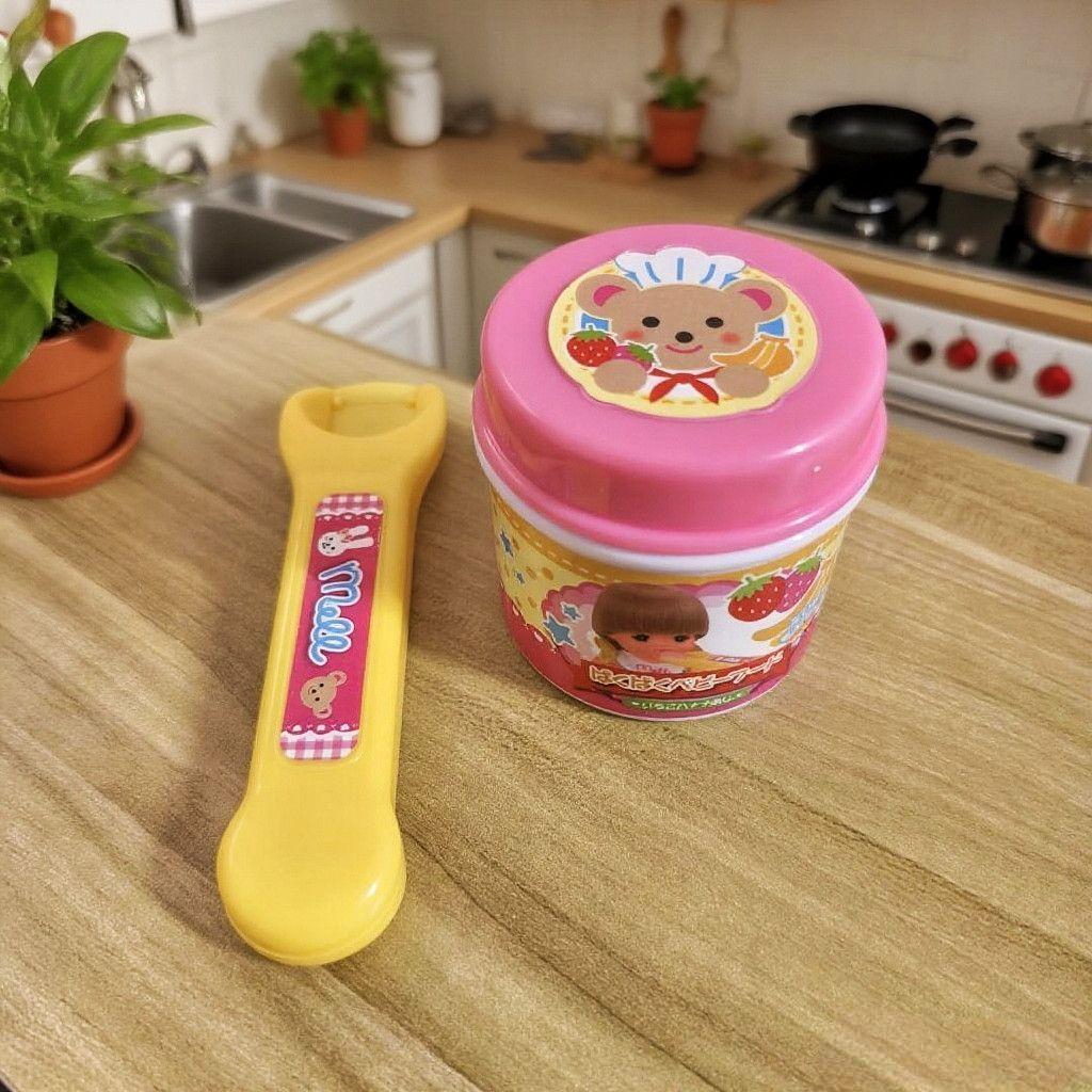 New Food Pudding Feeding Toy Desktop Ornament Cute Pink Jelly Strawberry Pudding Set Ornaments Models For Kids Girls