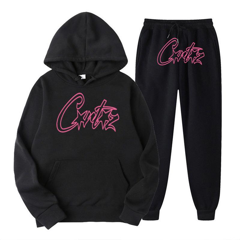 Cortez sweater Y2K hooded loose sports trousers hip hop 2-piece set unisex sports streetwear