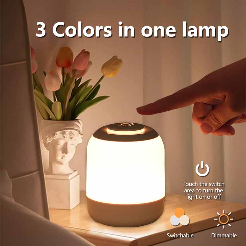 LED Night Light Touch Table Lamp Rechargeable 3 Modes Dimming Table Lamp Bedroom Eye Protection For Kids Gift LED Book Lamp