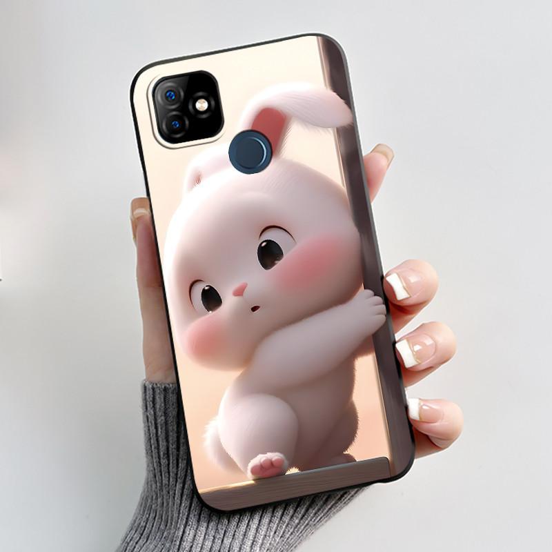 

Casing For ITEL P36 Play L6005 Case ITEL Vision 1 Back Cover Aesthetic Cute Cat Fashion Cartoon Soft Black Silicone Phone Case ITEL P36 Play