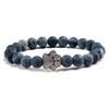 Classic Fashion Frosted Black Beaded Couple Bracelet Cute Dog Paw White Ceramic Wristband for Men Women Jewelry Accessory Gifts