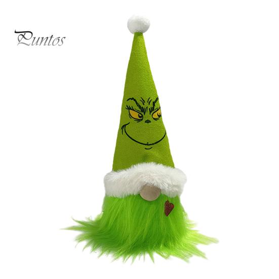 Seasonal Decorative Hanging Items Christmas Tree Green Haired Plush Ornament, Stuffed Animal Doll Dwarf Indoor Outdoor Holiday Decor Figurine, Festive