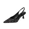 699-302 Mode Bankett Pailletten spitze hohe Absätze einzelne Schuhe Frühling sexy leer rosa Stiletto einzelne Schuhe Damenschuhe