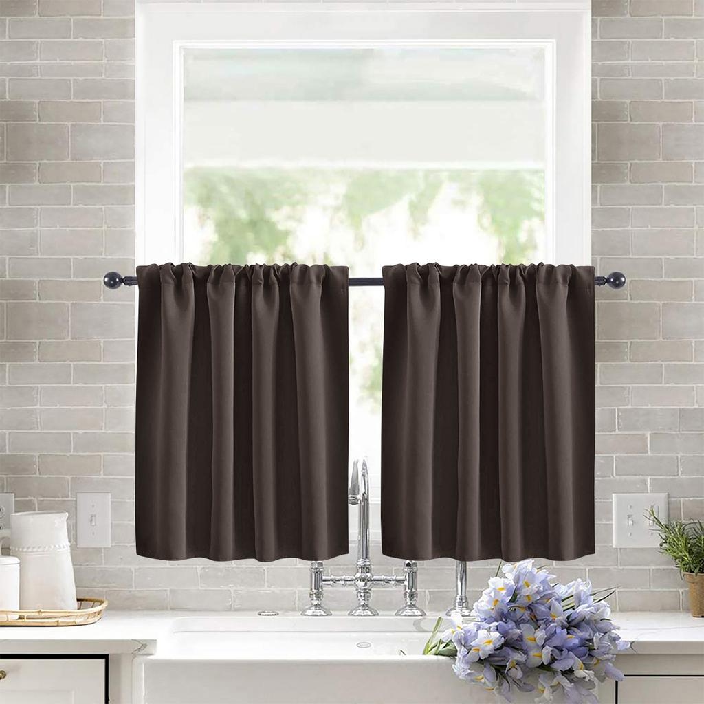 1 Place Bohemian-Style Thickened Short Curtain Rod PocketThermal Insulated Room Darkening Curtains Form Living Room, Bedroom, Study, Car, Kitchen