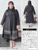 Gold Japan Plus Size Embroidered Floral Long Regular Sizes Women's Dress, Print, Sleeve, Collar, Black, L-3L, Goldy-1429
