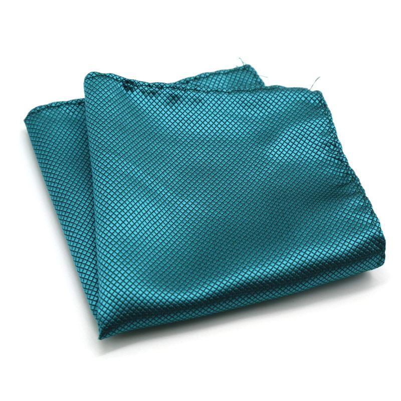 Luxury Men's Handkerchief Plaid Solid Color Hankies Polyester Hanky Business Pocket Square Chest Towel 21*21CM