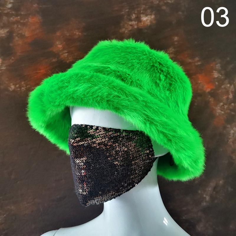 Faux Fur Bucket Hat Fox Rabbit 