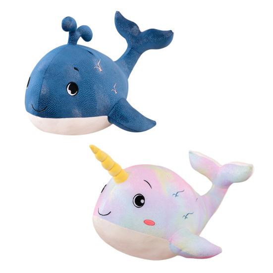 30/50cm Whale Plush Toy Fluffy PP Cotton Lovely Animal Doll Plushies Bedroom Decoration Soft Touch Stuffed Sea Animal Doll Toy Plush Pillow Birthday
