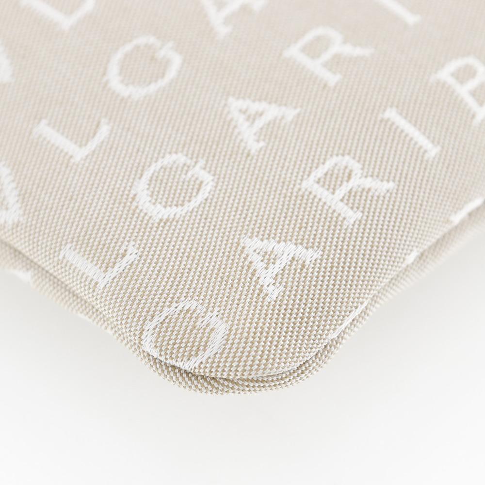 Bvlgari Logo Mania Shoulder Bag Pochette beige/Brown Canvas/leather Unisex Used