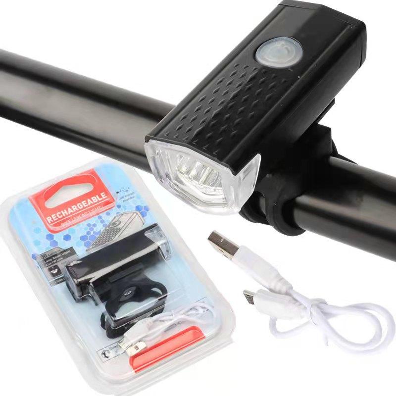1Pc  Headlight Bike Light Set USB Charging Outdoor Waterproof Riding Light Mountain Bike Riding Equipment Accessories