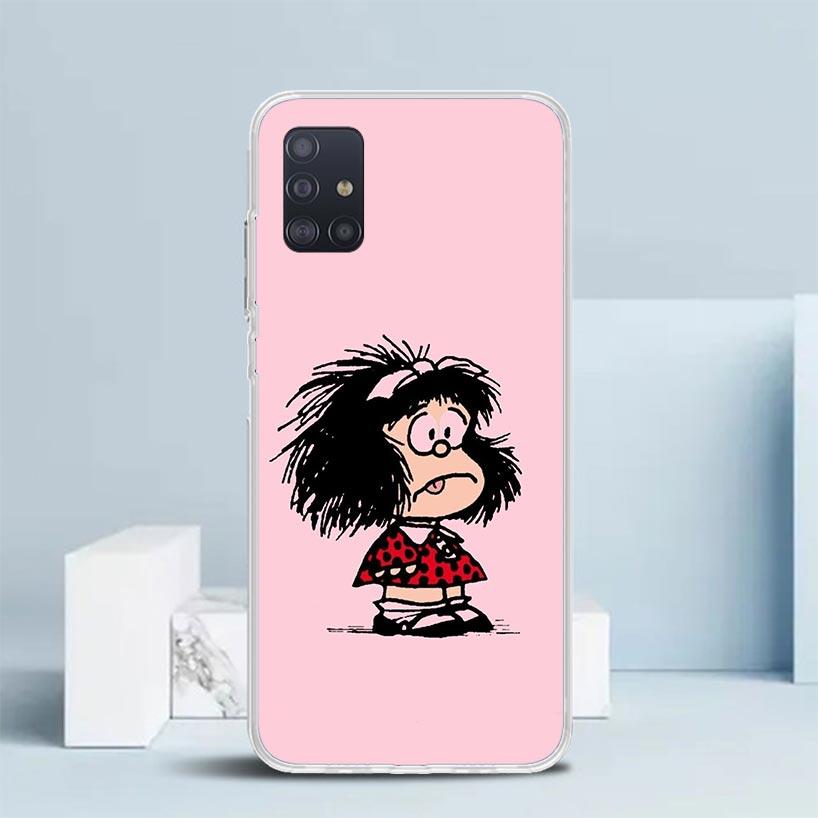 Cartoon Cute Mafalda Phone Case For Samsung Galaxy A52 A32 A22 A12 A51 A50S A30S A10S Note 20 Ultra 10 S10 Plus A31 A20 A71 A72