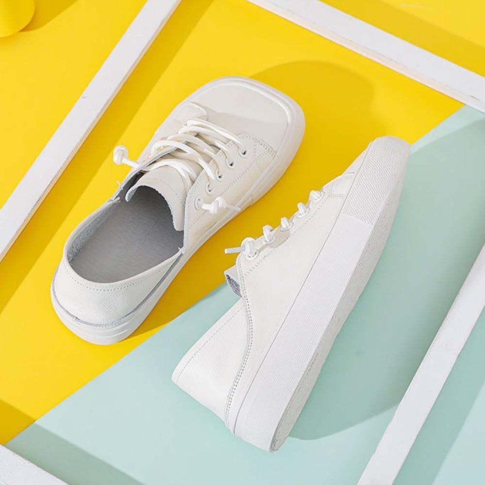 Fashion Flats for Women Summer Students Soft Soled Casual Sneakers Women Plus Fat and Widened Square Toe Oversized Women's Shoes 35-43