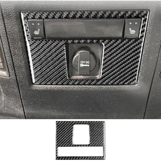 Carbon Fiber Headlight Switch and Air Vent Trim for Dodge RAM 1500 2500 3500 2013-2018,Dashboard Light Control Panel & AC Outlet Frame Sticker