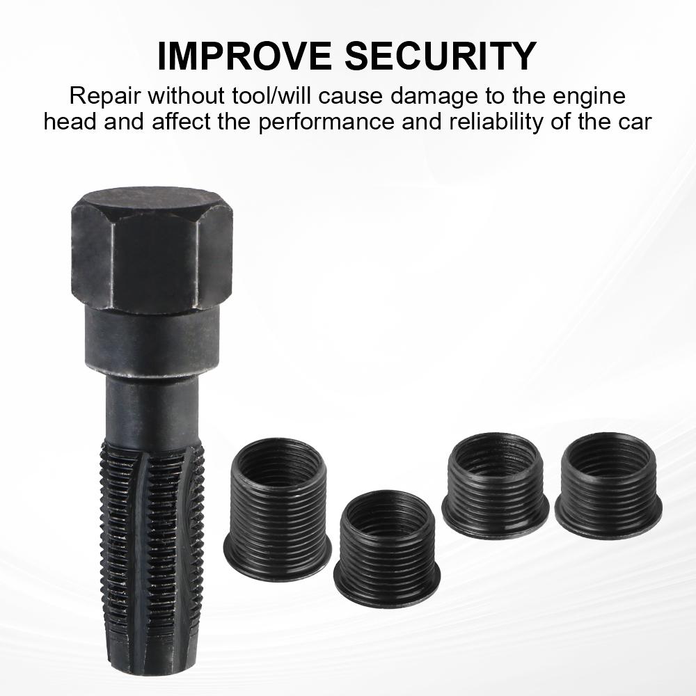 Gewindereparatur-Set M14 x 1,25 Zündkerze Auto Werkzeuge Zündkerzen-Gewindeschneider-Set Gewindereparaturwerkzeug 1 Satz 14mm Auto Zylinder