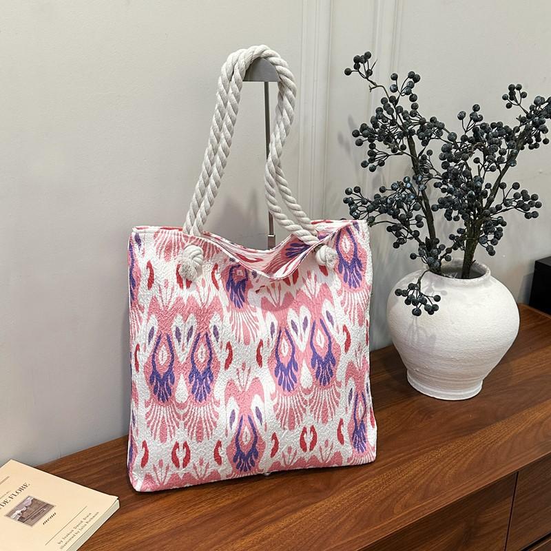 Ethnic style canvas shoulder bag Adlais pattern new large capacity bag Ethnic style tote bag