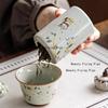 1pc  Ceramic Osmanthus Cat Tea Jar Portable Moisture-proof Sealed Jar Pollen Jar Facial Mask Powder Can Tea Ceremony Accessories