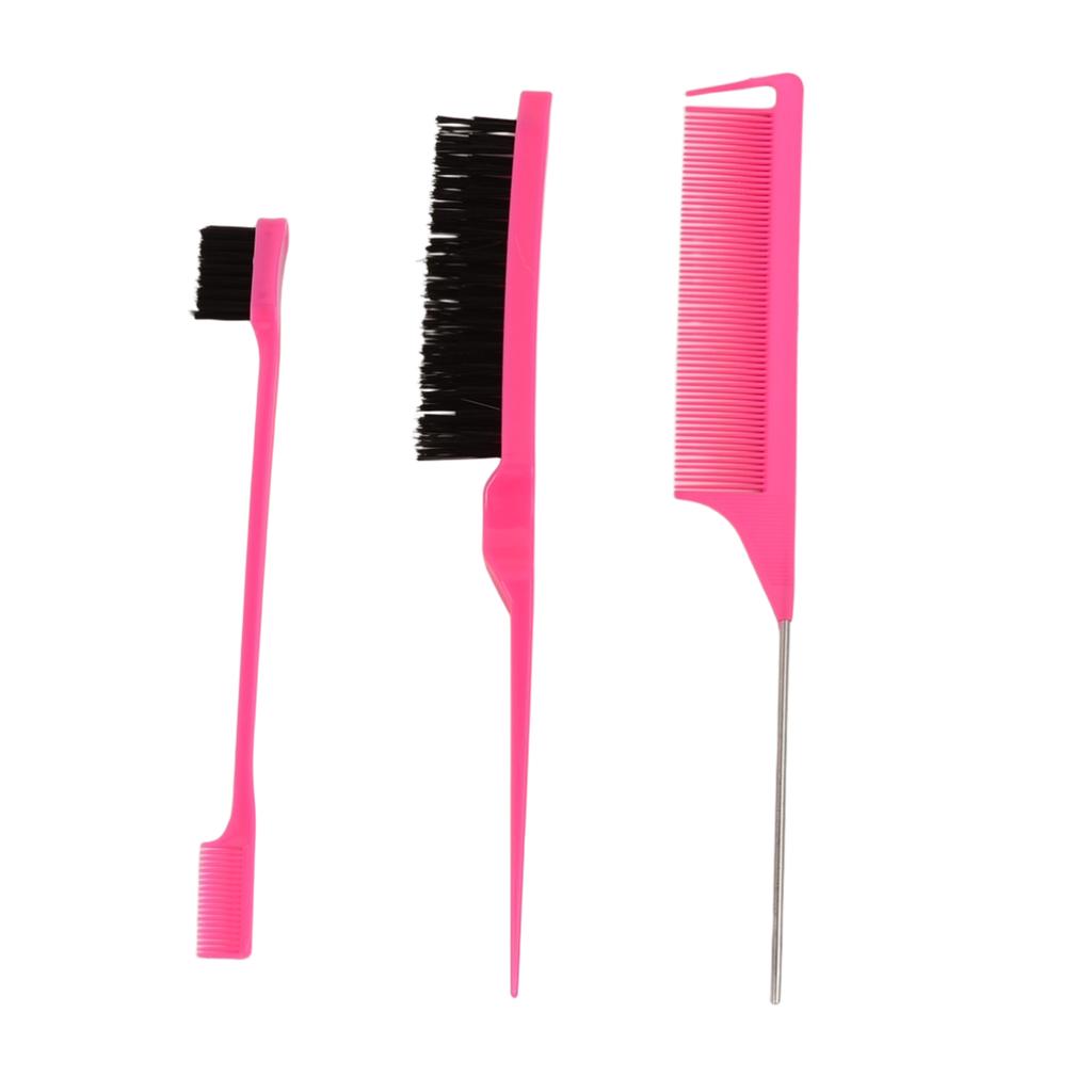 3/5Pcs Hairdressing Tools Pointed Tail Comb Dual Head Eyebrow Brush Triple Row Comb Coiler Hair Salon Styling Comb