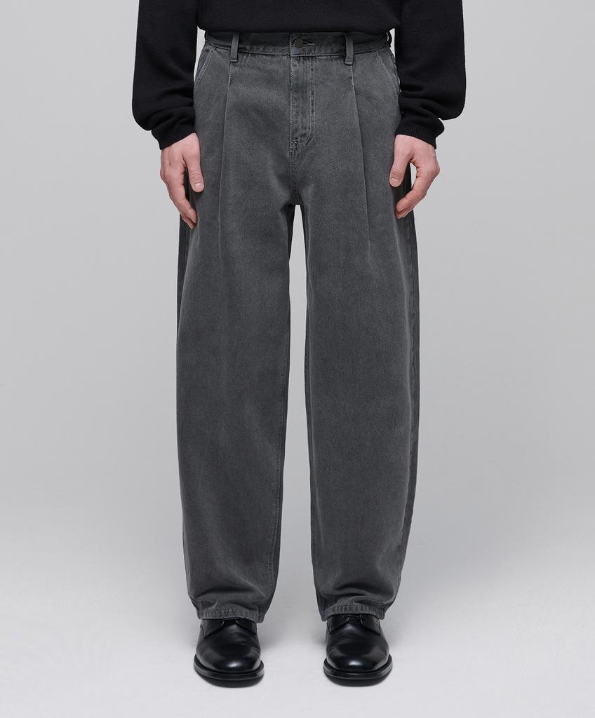 Musinsa Standard Belted Semi-Balloon Denim Pants [Gray]