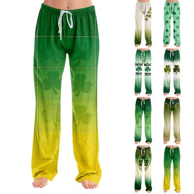 Pantaloni de pijama îmbrăcăminte de noapte casual cu șnur talie elastică pantaloni confortabili drepți yoga largi