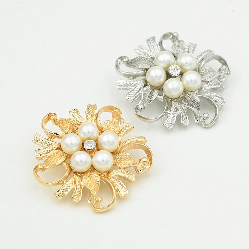 Korean Style Pearl Crystal Flower Brooch - Elegant Women's Corsage Pin Accessories