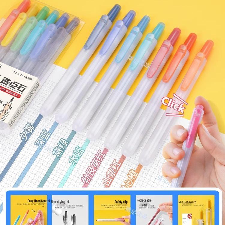 

Refillable Click-Action Highlighter for Students - Light & Retro Colors Single Pen [Fluorescent Pink]