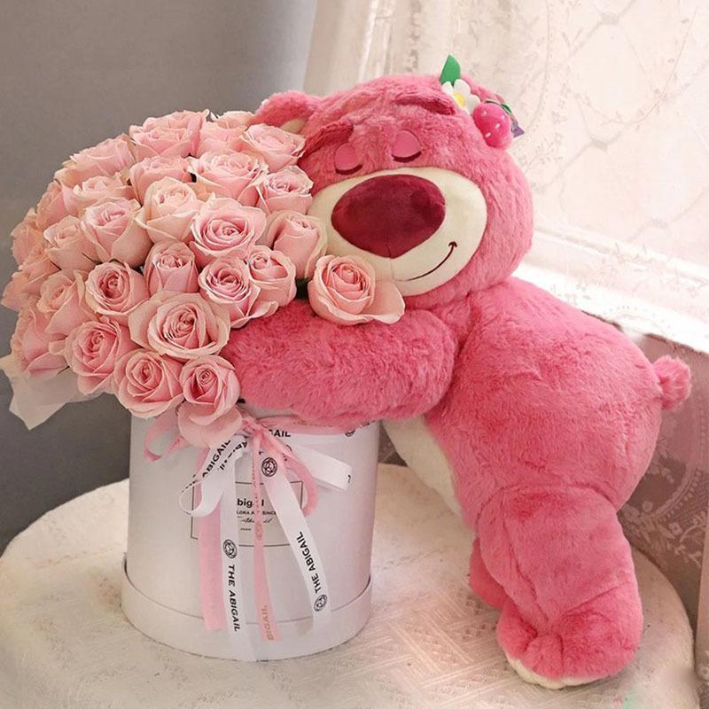 New  Toy Story Lotso Cute Bear Strawberry Sofa Plush Pillow Stuffed Toys Children Girls Friends Festivals Birthday Gift