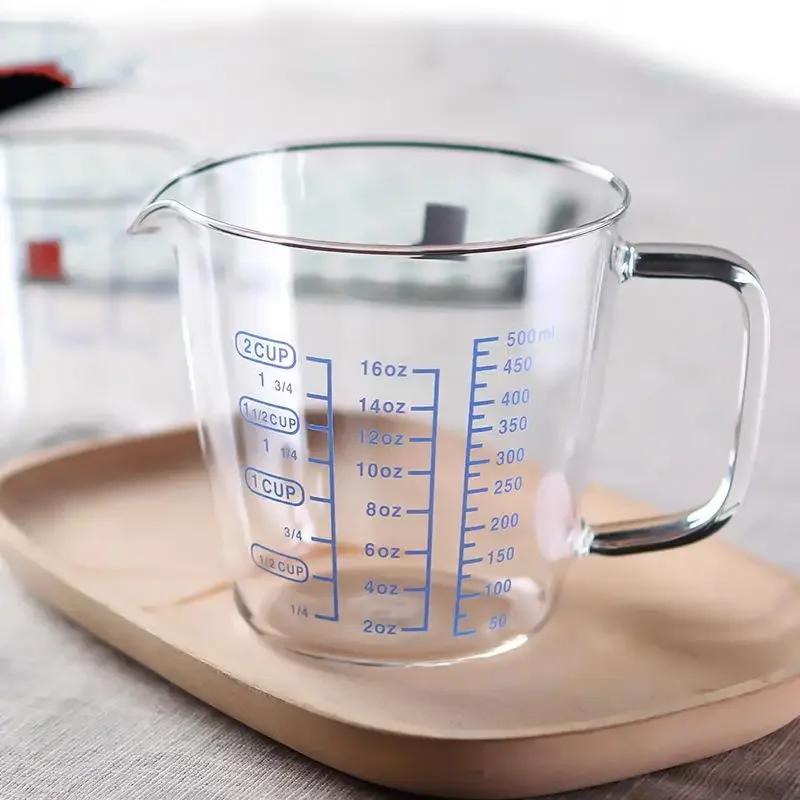 

1PC Heat Resistant Borosilicate Glass Measuring Cup with Scale Child Milk Cup 1Pc