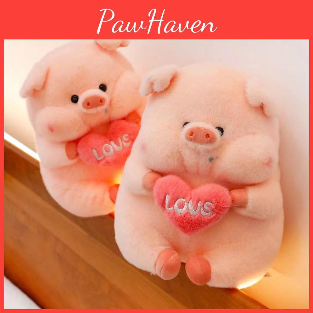 Pink Hug Heart Pig Plush Toys Cute Stuffed Animal Dolls Kids Gifts Birthday