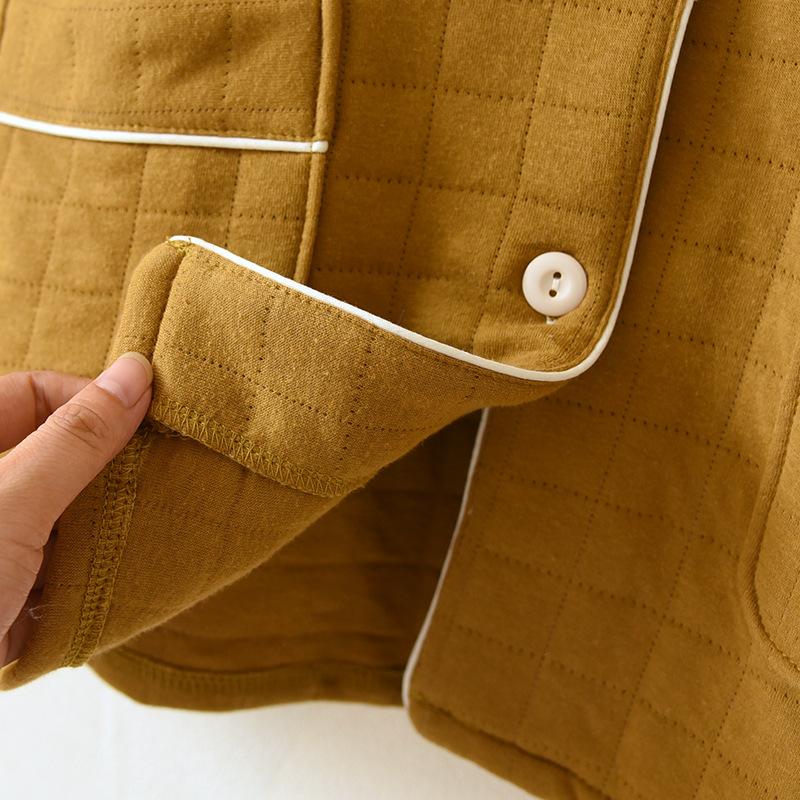 New Winter Couple Pajamas Long-sleeved Trousers Two-piece Set 100% Cotton Quilted Thick Warm Men and Women Homewear Suit Pajama