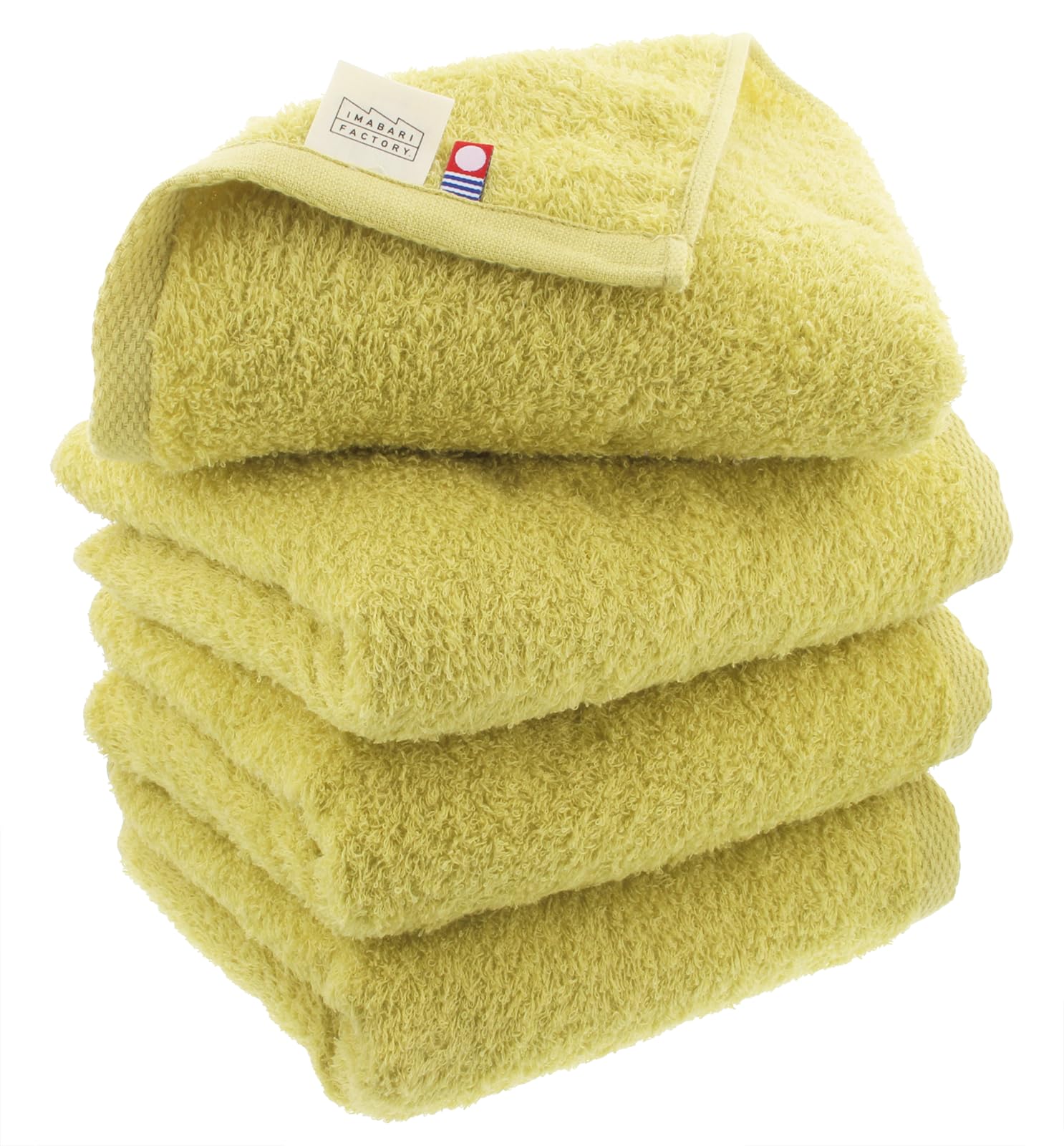 

Imabari Factory Imabari Towel Certified Face Made in Mustard 80 x 34 Set of 4 Towel, Japan, Yellow, Approx. cm,