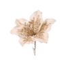 19cm Artificial Poinsettia Glitter Flower Glitter Sequin Fake Christmas Flowers Flannel Simulation 3D Simulation Flower