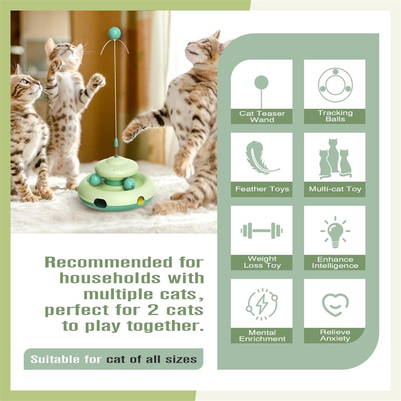 Cat Toy Interactive Ball Cat Teaser Large High-Frequency Swings Cat Toys Kitten Play Together Self-entertaining Cats Accessories