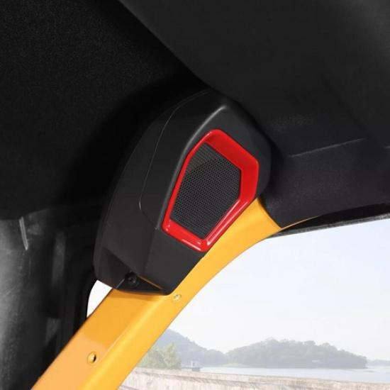 For -2024 Ford Bronco ABS Red Interior Rear Trunk Roof Speaker Cover Trim 2P