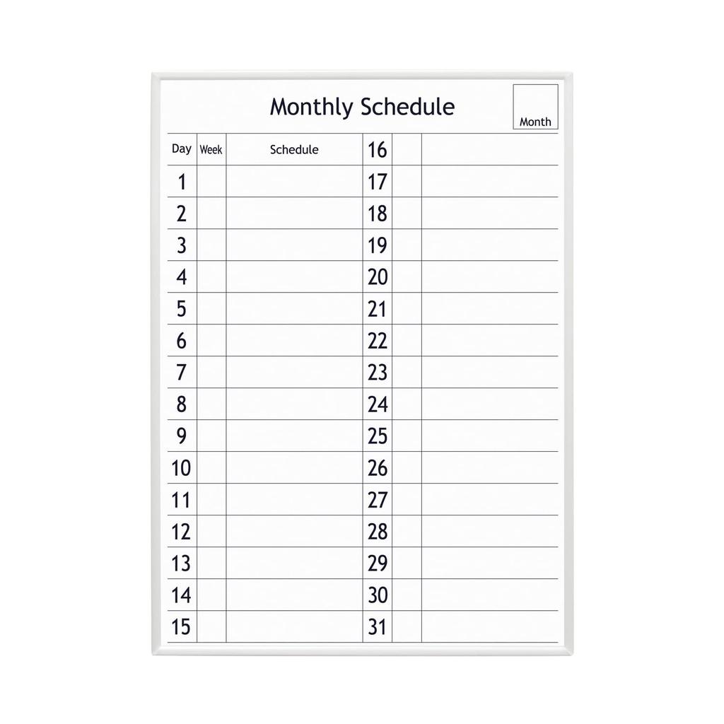 MagX Apply Monthly Schedule Board A3 with Magnet MAMB-3042W-Y