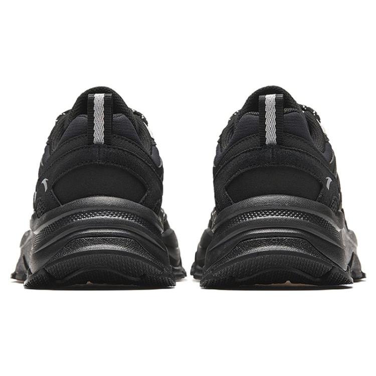 New Anta Hot Cushioning Wear Resistant Low Top Casual Shoes Men's Black Silver 912348806-4