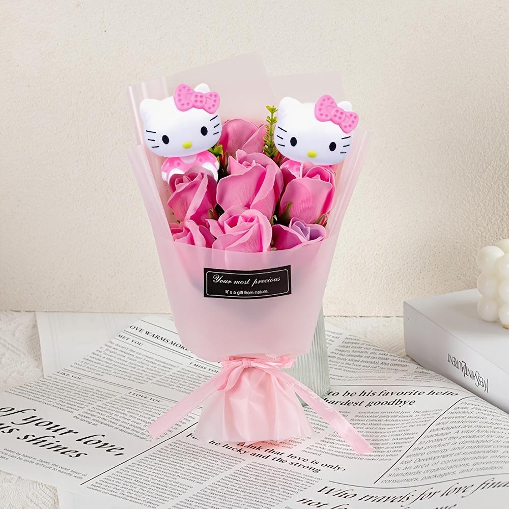 Cross-Border 9-Rose Soap Flower Bouquet with Graduation Teddy Bear - Creative Valentine's Day Gift