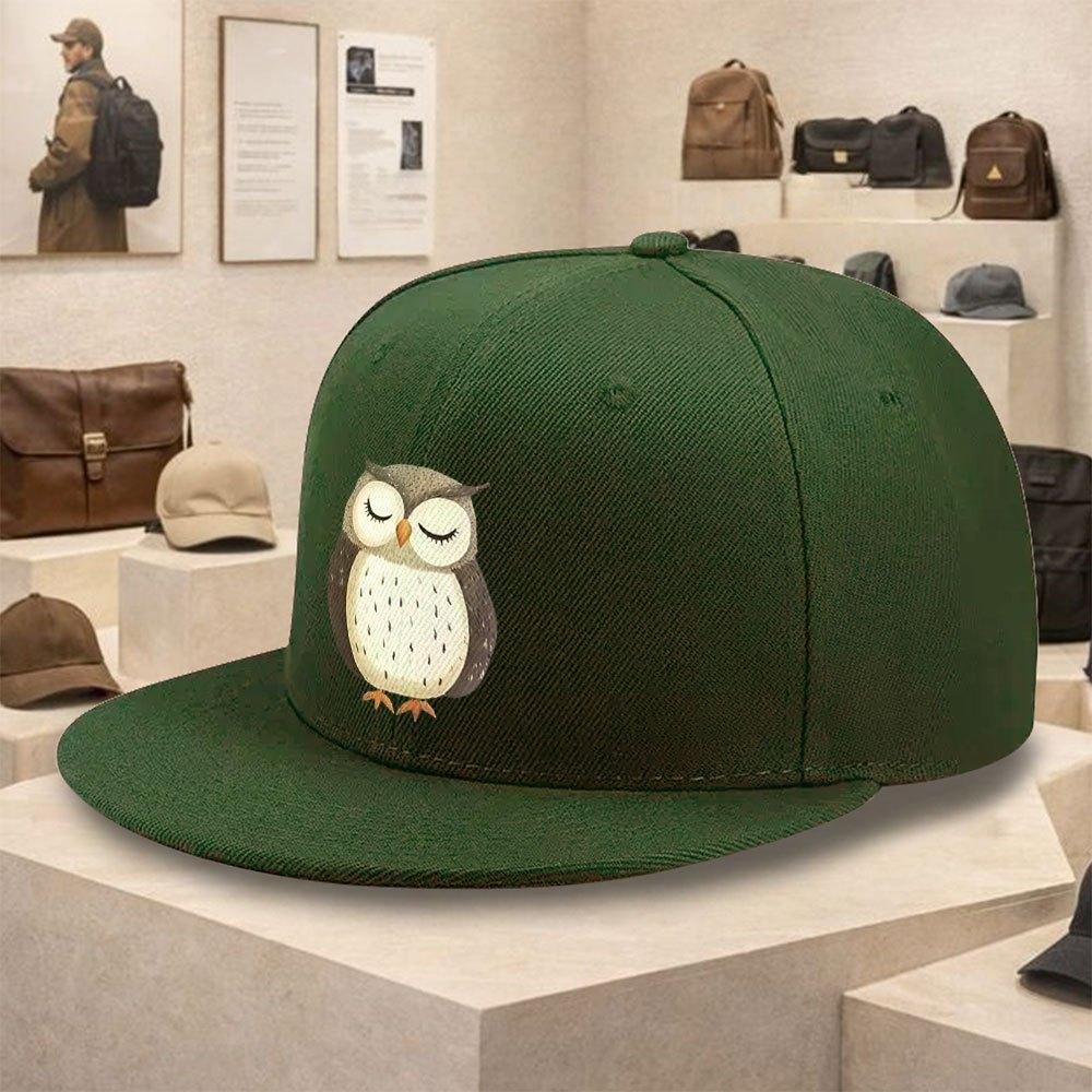Sleeping Owl Print Polyester Baseball Cap Unisex Snapback Street Hiphop Hat Casual Outdoor
