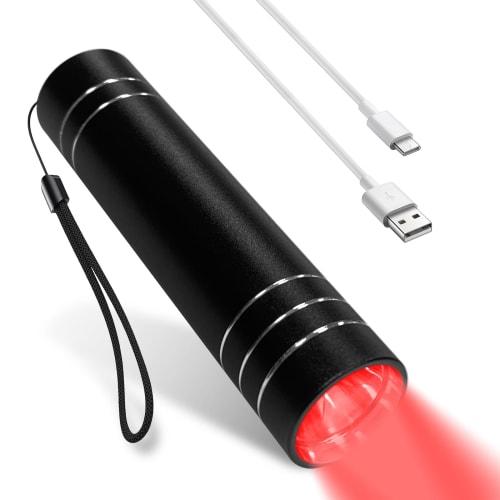Heathredy Red Light Flashlight, Portable Near-Infrared Flashlight, Rechargeable Infrared Light with Built-in 1000mAh Battery, Small Handheld Red Light