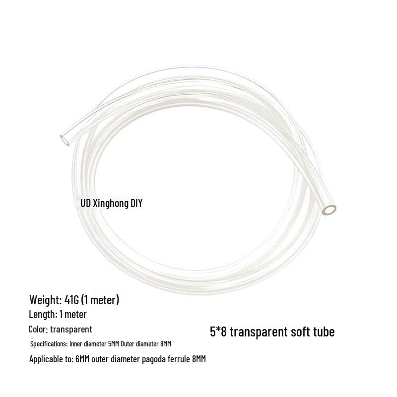 Computer All-in-One Soft Tube Water Cooling Pipe (Black/Transparent, Sizes: 5*8, 6*10, 7*11)