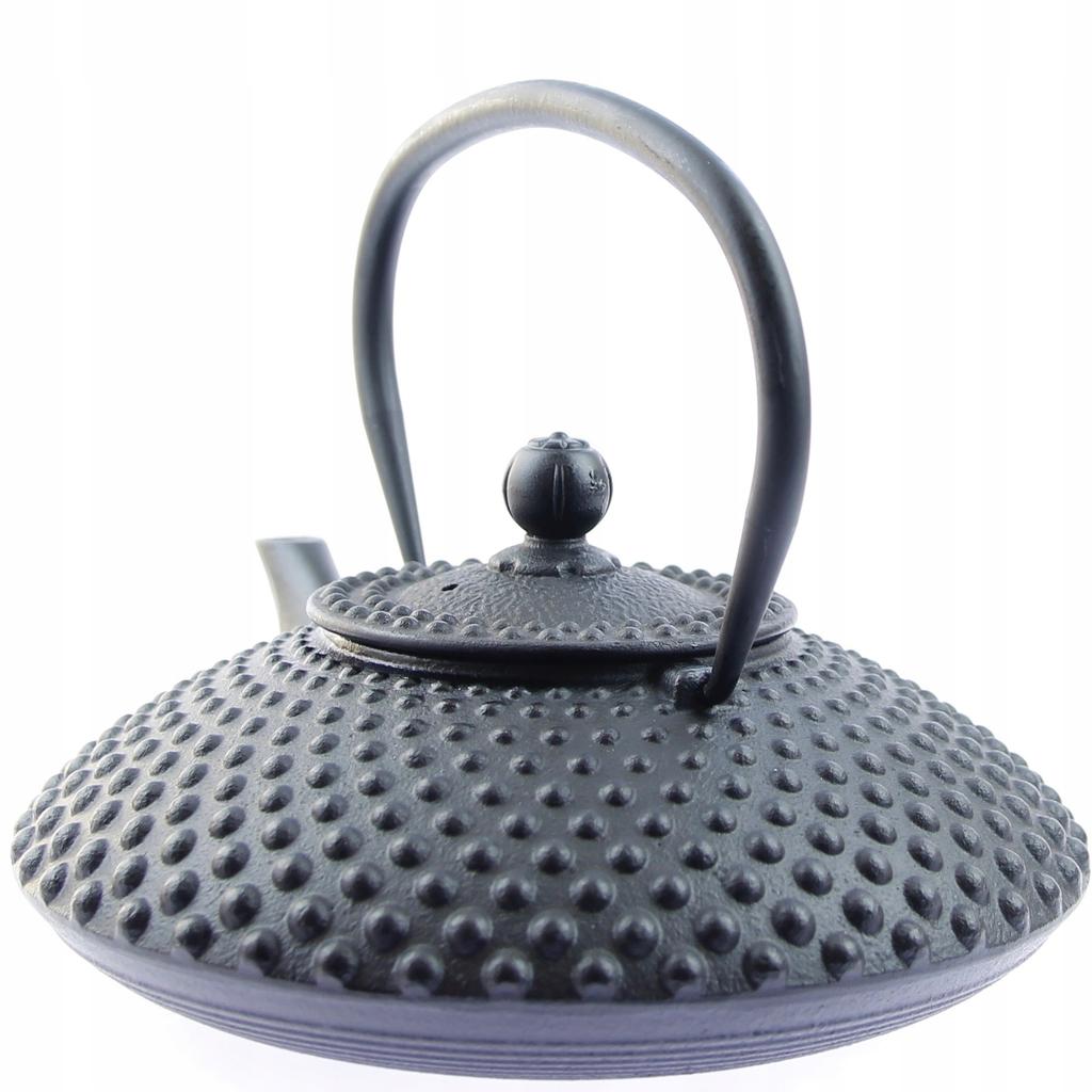 Cast Iron Kettle 1.25L Black Infuser With Strainer For Tea And Herbs