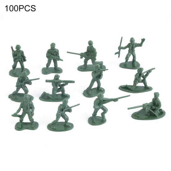 

100 шт./упак., военные пластиковые солдаты, армейские фигурки, коллекция игрушек, подарок зелёный