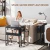 63 Cm Drop Leaf Writing Work Desk - Black