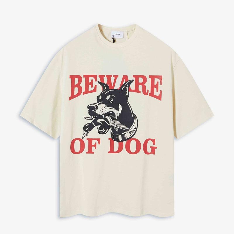 EastRogue Hunting Dog Manor Logo Print High Street American Retro Loose Fit Short Sleeve T-shirt for Men and Women
