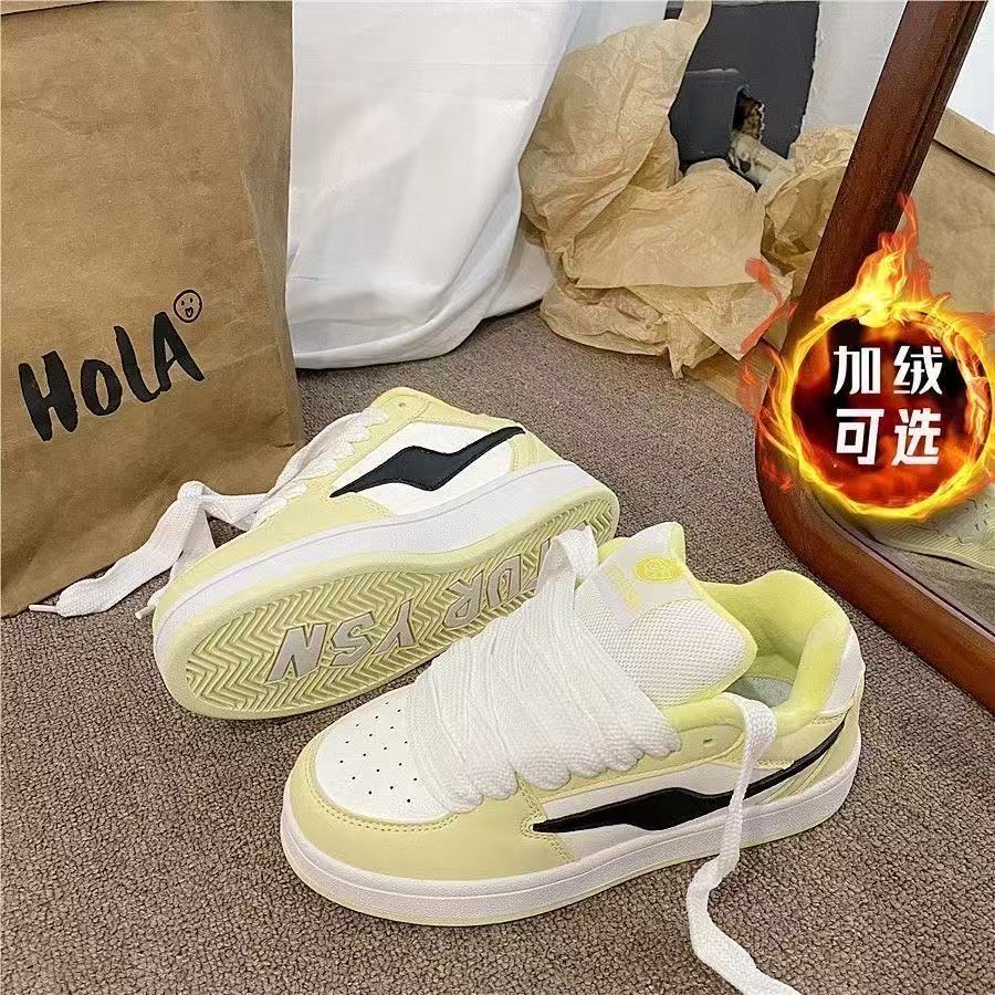 

velvet cotton shoes retro platform bread shoes ins winter new warm casual board shoes 35【foot length 22.5cm】