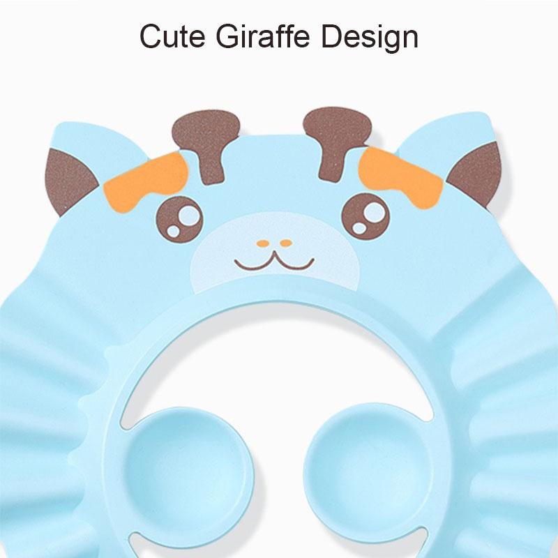 Niedliche Cartoon-Baby-Duschhaube Badeschutz Verstellbare Haarwaschmütze Silikon-Kopfhaube für Kleinkinder Kinder Baby 0-6 Jahre