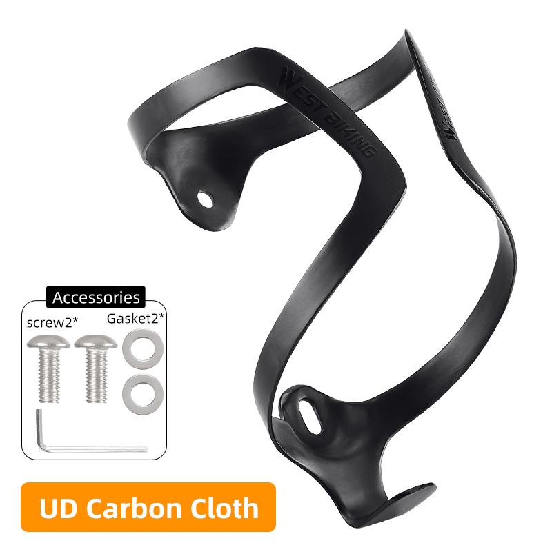 WEST BIKING Carbon Fiber Bicycle Water Bottle Holder Lightweight Integrated 3K/UD Carbon Bike Cycling Bottle Cage Cups Holder