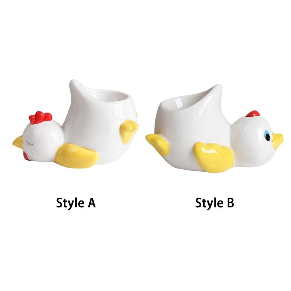 Ceramic Cartoon Eggs Holder Chicken Shape Eggs Base Creative Chicken Eggs Cup  Breakfast