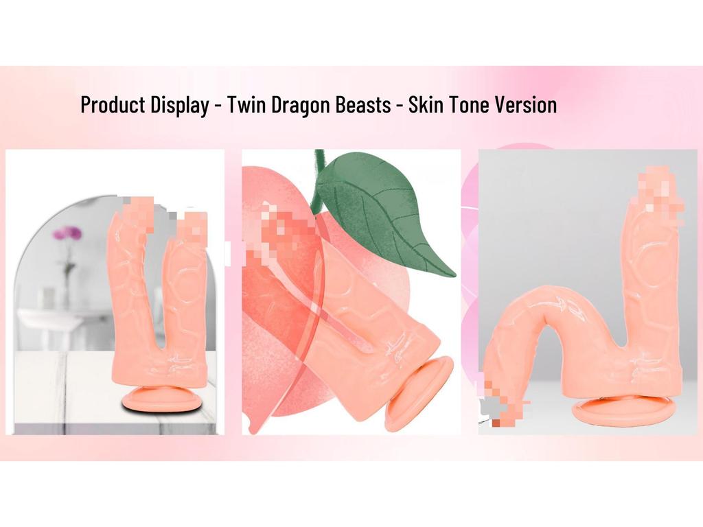 Double-Ended Female Masturbator with Yin & Anus Inserts - Dual Entry Simulated Phallus