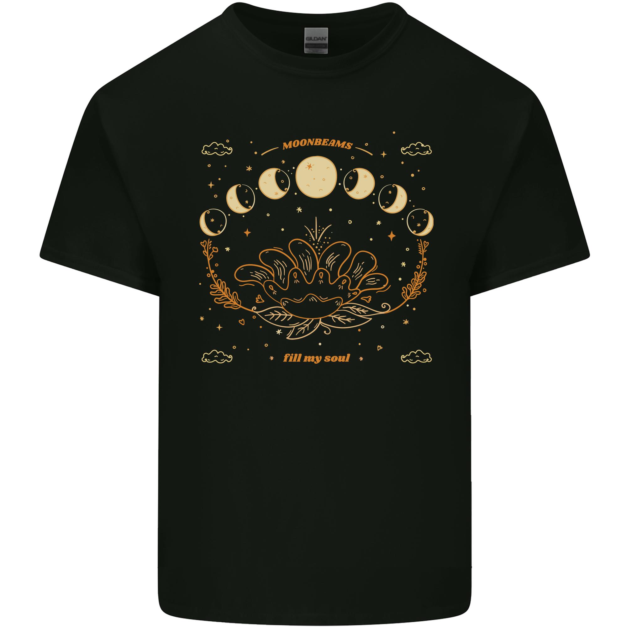 Moonbeams Moon Phases Celestial Pagan Unisexs Light Cotton TShirt S